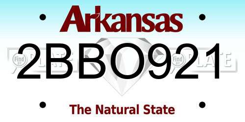 2BBO921 Arkansas License Plate