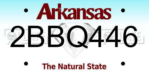 2BBQ446 Arkansas License Plate