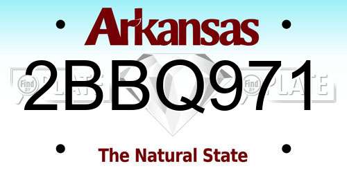 2BBQ971 Arkansas License Plate