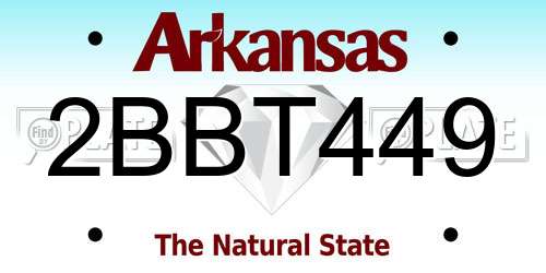 2BBT449 Arkansas License Plate