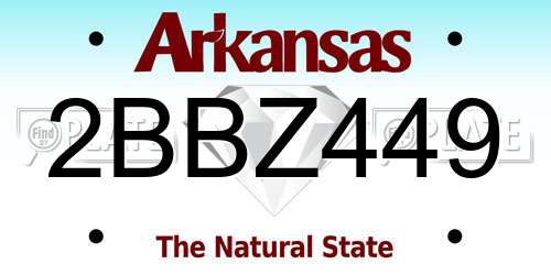 2BBZ449 Arkansas License Plate