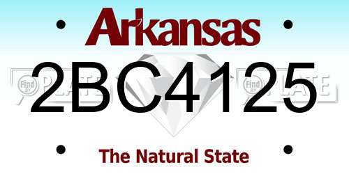 2BC4125 Arkansas License Plate