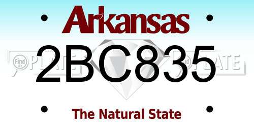 2BC835 Arkansas License Plate