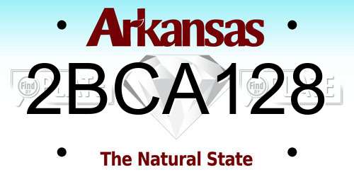 2BCA128 Arkansas License Plate