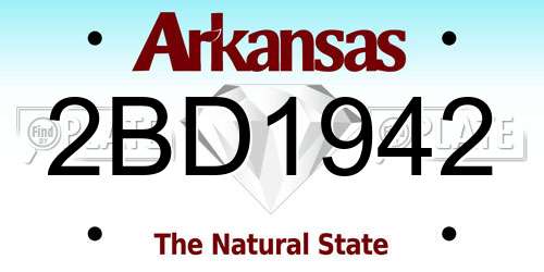 2BD1942 Arkansas License Plate