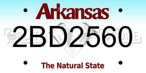 2BD2560 Arkansas License Plate