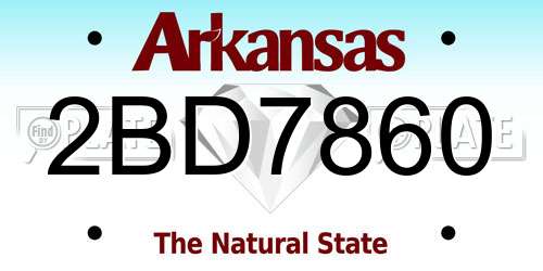 2BD7860 Arkansas License Plate