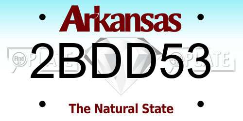 2BDD53 Arkansas License Plate