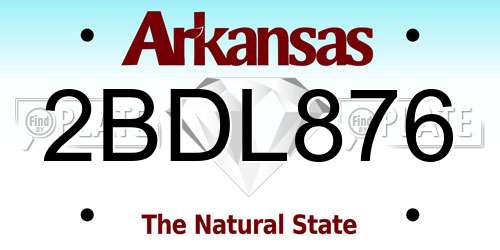 2BDL876 Arkansas License Plate
