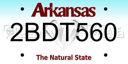 2BDT560 Arkansas License Plate