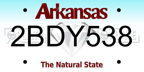 2BDY538 Arkansas License Plate