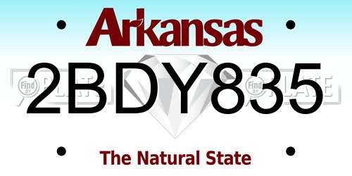 2BDY835 Arkansas License Plate