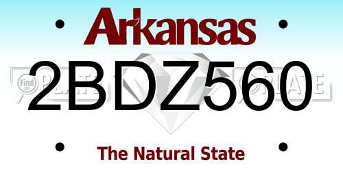2BDZ560 Arkansas License Plate