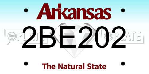 2BE202 Arkansas License Plate