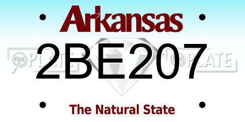 2BE207 Arkansas License Plate