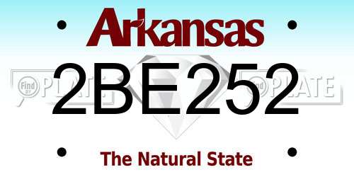 2BE252 Arkansas License Plate
