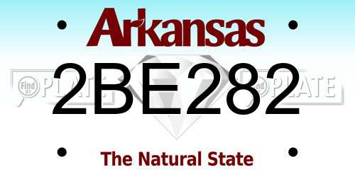 2BE282 Arkansas License Plate