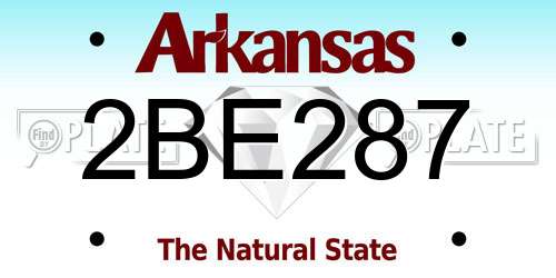 2BE287 Arkansas License Plate