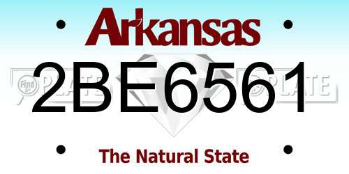 2BE6561 Arkansas License Plate