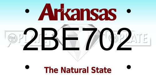 2BE702 Arkansas License Plate