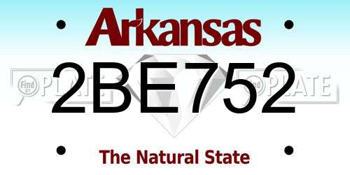 2BE752 Arkansas License Plate