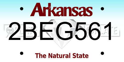 2BEG561 Arkansas License Plate