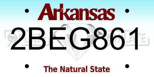 2BEG861 Arkansas License Plate