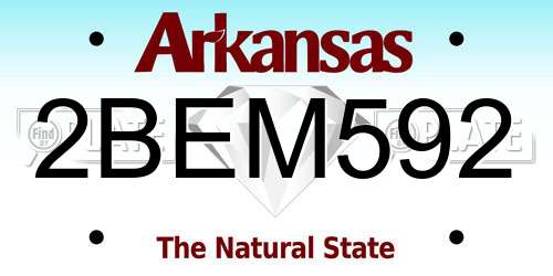 2BEM592 Arkansas License Plate