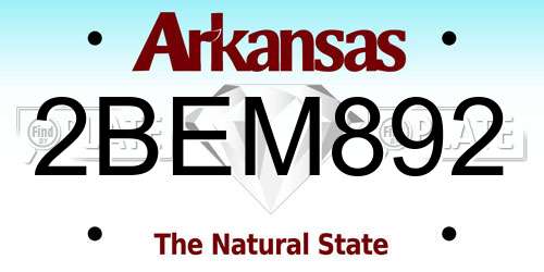 2BEM892 Arkansas License Plate