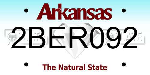 2BER092 Arkansas License Plate