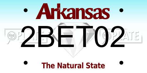 2BET02 Arkansas License Plate