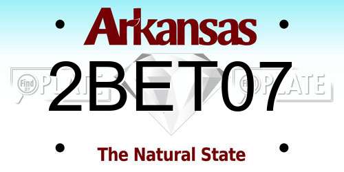 2BET07 Arkansas License Plate