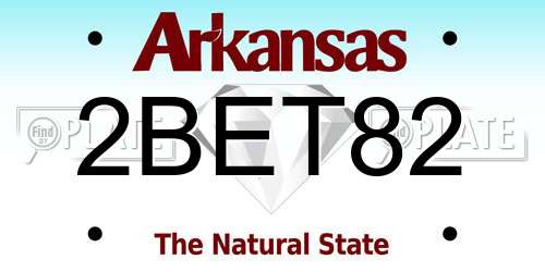2BET82 Arkansas License Plate