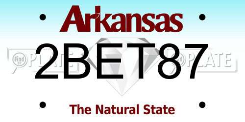 2BET87 Arkansas License Plate