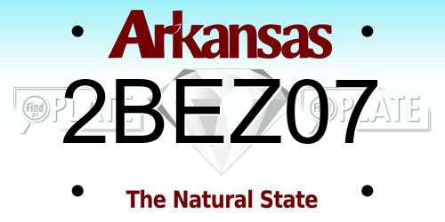 2BEZ07 Arkansas License Plate