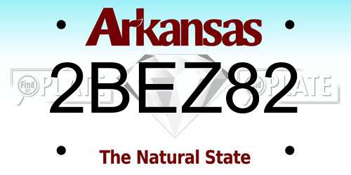 2BEZ82 Arkansas License Plate