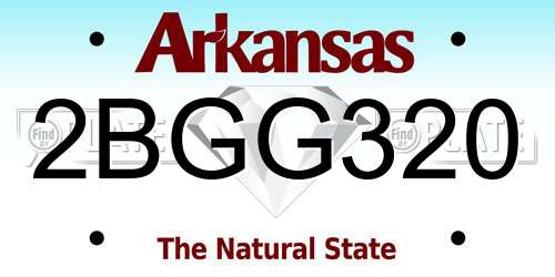 2BGG320 Arkansas License Plate