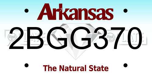 2BGG370 Arkansas License Plate