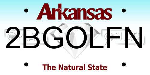 2BGOLFN Arkansas License Plate