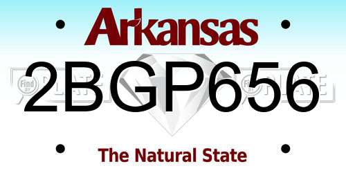 2BGP656 Arkansas License Plate