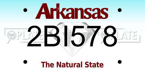 2BI578 Arkansas License Plate