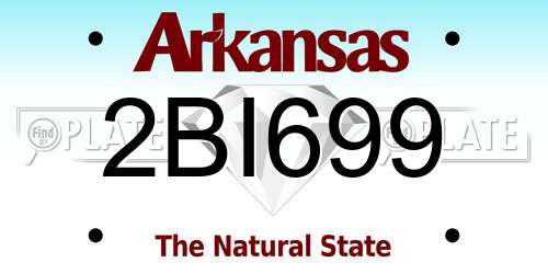 2BI699 Arkansas License Plate