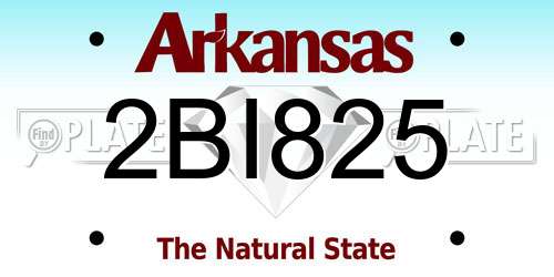 2BI825 Arkansas License Plate