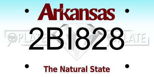 2BI828 Arkansas License Plate