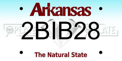 2BIB28 Arkansas License Plate