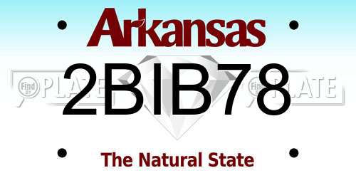 2BIB78 Arkansas License Plate