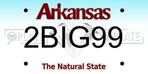 2BIG99 Arkansas License Plate