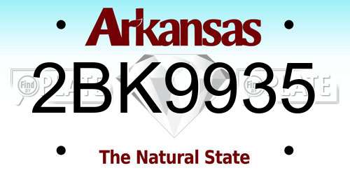 2BK9935 Arkansas License Plate