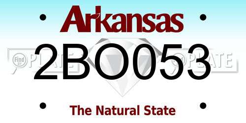 2BO053 Arkansas License Plate
