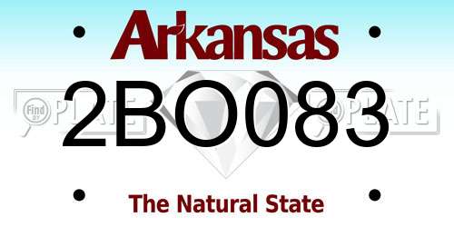 2BO083 Arkansas License Plate
